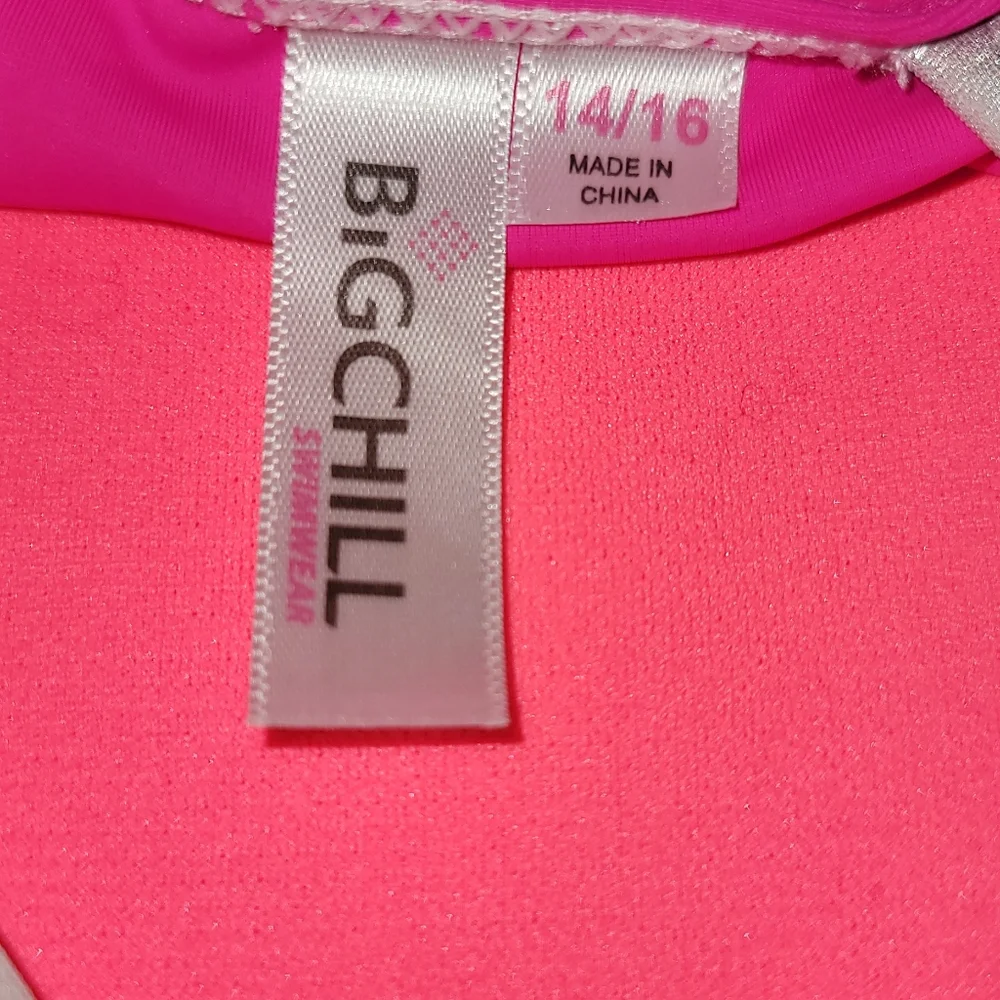 BiGCHILL Live for the Beach one piece pink swim suit bathing outfit  sz 14 16